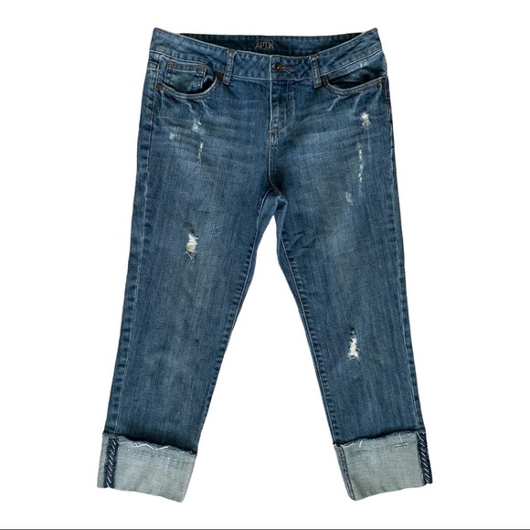 4/25 💜 APT. 9 Straight Leg Cropped Jeans - Picture 1 of 4